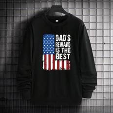 Sweaters Shein Men Plus American Flag Slogan Graphic Drop Shoulder Sweatshirt