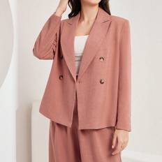 4XL Kavajer Shein Lapel Neck Double Breasted Blazer