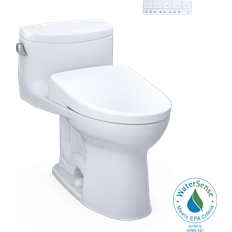 Toilets Toto MW6344736CEFG Supreme II 1.28 GPF One Piece Elongated Chair Height Toilet with Washlet S7A Open Bidet Seat Tornado Flush CEFIONTECT