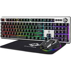 Keyboards Beastron Beastron RGB Backlit Keyboard with Mouse Combo Knob