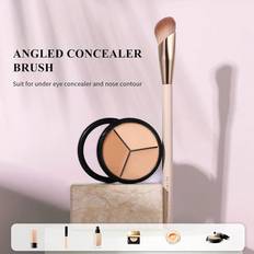 Beige Sminkborstar Shein Beauty Tool, 1pc Soft And Portable Makeup Brush Set With Synthetic Bristles In Milky Color, Suitable For Diamond Shape Foundation Brush, Concealer Bru