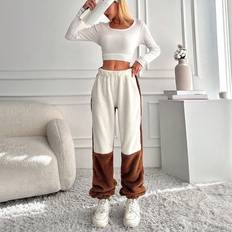 Shein Hosen Shein Two Tone Teddy Pants