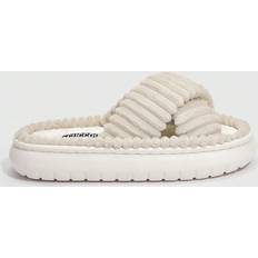 Shein Flat Fashionable Comfortable Fluffy Slippers - White
