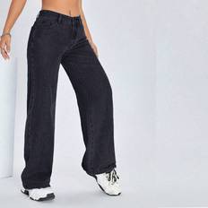 Shein Jeans Shein Solid Wide Leg Jeans