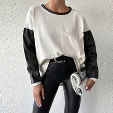 Akryl T-shirts Shein Colorblock Drop Shoulder Tee