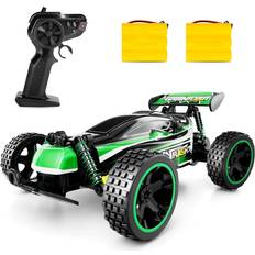 RC Cars RC Racing Car, 2.4Ghz High Speed Remote Control Car, 1:18 2WD Toy Cars Buggy for Boys & Girls with Two Rechargeable Batteries for Car, Gift for KidsGreen