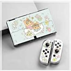 Eamily Cute Case Compatible with Nintendo Switch OLED 2021, Animal Crossing Dockable Case