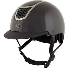 Equitazione Br Casco da equitazione con visiera standard Equitation Lambda Glossy nero nero nero