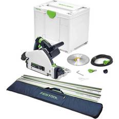 Festool Circular Saws Festool TS 55 Electric Circular Plunge Saw with 2x 1.4m Guide Rails, Connectors & Bag