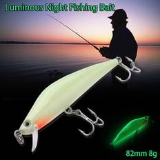 Poppers Fishing Lures & Baits Lixada 3D 82mm 8g Luminous Night Bait Minnow Lure Hard Bait Artificial Fishing Tackle