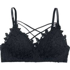 Velvet Underwear Grey Velvet Lace Bra - Black