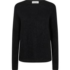 Second Female Gensere Second Female Brook Knit New Oneck Kvinde Sweaters Mohair hos Magasin Black