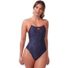 Women Swimsuits Arena Women's Womens Fireworks Challenge Back Swimsuit Blue/Dark Shade/Navy