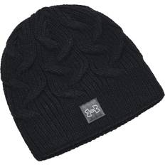 Under Armour Dame Huer Under Armour Ua Halftime Cable Knit Black, Female, Tøj, hatte og kasketter, Træning