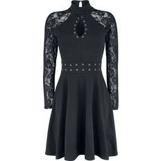 Turn Up Lace Dress - Black