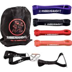 Training Equipment Rubberbanditz RubberBanditz- Resistance Bands Workout at-Home Set 9 pcs Exercise Bands, Door Anchor, Handles, Carry Bag, Straps for Resistance Training, Physical Therapy, Home Workouts 5-200lbs Thick Bands