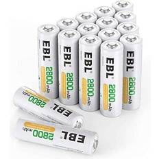 EBL 16 Pack AA Rechargeable Batteries 2800mAh High Performance Ni-MH Batteries