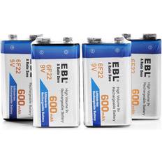 EBL Ebl rechargeable 9v batteries high volume 600mah li-ion 6f22 pp3 rechareable ba