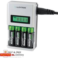 Lloytron battery charger rechargeable batteries ultrafast intelligent lcd aa aaa