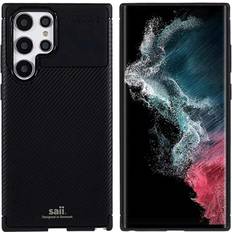 Saii Kolfiber Samsung Galaxy S22 Ultra 5G TPU Skal Svart