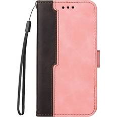 Samsung Galaxy A52 Covers med kortholder MAULUND Samsung Galaxy M52 5G To-Farvet Læder Cover m. Pung Lyserød Sort