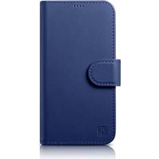 Icarer Wallet 2in1 iPhone 14 Pro leather with Anti-RFID flap blue WMI14220726-BU