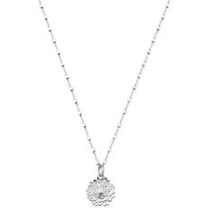 ChloBo Delicate Cube Sunflower Necklace - Silver