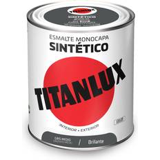 Gris - Uso Exterior Pinturas Titanlux Sintetico Brillo Gris Medio 750 ml Gris 0.75L