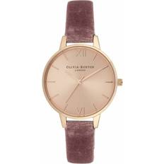 Polyester Wrist Watches Olivia Burton Ladies Sunray Demi with Rose Velvet