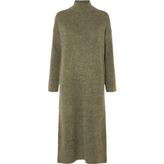 Grøn - Strikkede kjoler Selected Maline Long Sleeve Knit Dress - Dusky Green