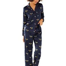 Chelsea Peers Women's Bee Print Long Pyjama Set - Navy