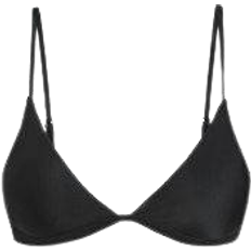 Zaful Thin Strap Plunge Bikini Top - Black