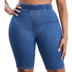 Skinny Shorts Shein Sxy Plus High Waist Denim Shorts