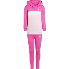 Girls Tracksuits Adidas Girl's 3-Stripes Hoodie & Leggings Set - Semi Lucid Fuchsia/White/Clear Pink (IA3117)