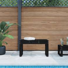 vidaXL Schwarz 80 x 38 x 45 cm Massivholz Gartenbank