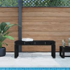 Bois Canapés et Bancs d'Extérieur vidaXL noir 110x38x45 cm bois massif de pin 2 places Banc de Jardin