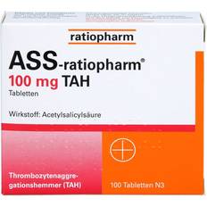 Acetylsalicylsäure Rezeptfreie Arzneimittel ASS-ratiopharm 100 mg TAH 100 100ml 100Stk. Tablette