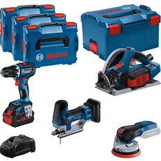 Gex Bosch Combo Kit Set mit 4x 18V-Werkzeugen: GSR, GKT, GST, GEX, 3x Akku