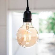 Light Bulbs Lights4fun Large Globe E27 1W LED Amber Filament Bulb Warm White
