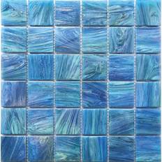 Apollo Tile Apollo Tile Celestial Glossy Denim Blue Glass Mosaic Wall and Floor Tile 20 sq. ft./case 20-pack 30.5x30.5