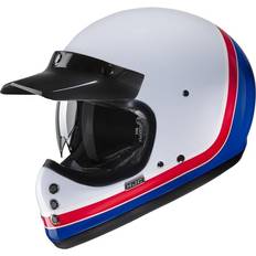 Orange Motorcycle Helmets HJC V60 Scoby Helmet, white-red-blue, for Men