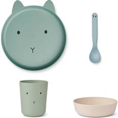 Naturfarvet Børneservice Liewood Brody Junior Dining Set in Rabbit/Dusty Mint Multi Mix