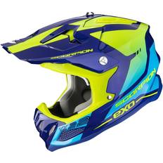 Scorpion Crosshjälmar Motorcykelhjälmar Scorpion Vx-22 Air Attis Blue-Neon Yellow