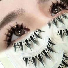 Cosmetics Shein 1box 5pairs Natural Style Mixed Blood Feeling False Eyelashes, Transparent Stems Thick Tail Camellia Cartoon Eye Lashes