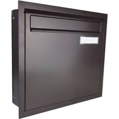 Brown Letterboxes & Posts Dols A-03 Zaun Durchwurfbriefkasten RAL 8019 Graubraun