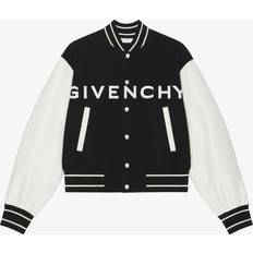 Leather Outerwear Givenchy Wool-blend and leather bomber jacket black