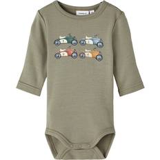 Barnkläder Name It Body l/æ NbmVillitus Ull Moonbeam/Aop Body L/Ä
