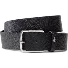 Lacoste Ceintures Lacoste Ceinture en cuir grainé À boucle carrée gravée Taille Noir