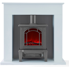 Chimeneas Warmlite Ealing 1.8KW Compact Stove Fire Suite Grey