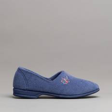 Velour Shoes Mirak bouquet slipper blueberry